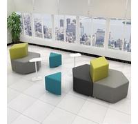 MPLFHSYOS Canapé d'angle Modulaire Triangulaire en Tissu Coton Et Lin avec Cadre en Bois Massif, Banc Sectionnel for Réception, Bureau, Hall, Salle D'attente Et Établissements De Formation.(D)