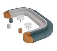 MPLFHSYOS Canapé en Forme d'arc en Forme de S, Combinaison de Salle de Lecture publique Scolaire, de réception, de Bureau et de Table Basse(A7)