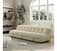 MPLFHSYOS Canapé Hippo, Canapé d'angle Modulable, Canapés Rétro Confortable, en Tissu Velours, for Salon Ou Appartement(White,2-Person)