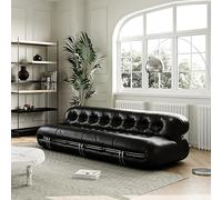 MPLFHSYOS Canapé Hippo, Canapé d'angle Modulable, Canapés Rétro Confortable, en Tissu Velours, for Salon Ou Appartement(Black,2-Person)