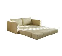 MPLFHSYOS Canapé-lit Convertible, Canapé-lit Pliant en Velours Côtelé avec Cadre Fixe, Canapé De Sol for Salon, Chambre Ou Studio(Beige,200CM)