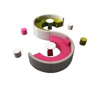 MPLFHSYOS Canapé Lounge créatif en Forme de S, canapé modulable rembourré avec Pouf Rond et Table, Coussin d'assise en Mousse épaisse, idéal for Studio, Hall d'hôtel, Bureau, Restaurant(385 * 200cm)