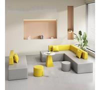 MPLFHSYOS Canapé modulable rembourré avec Tabouret et Table, canapé en Cuir avec Structure en Bois Massif, Ensemble de canapés d'angle for Les Entreprises(20)