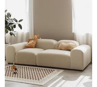 MPLFHSYOS Canapé modulaire Style Japonais en Tissu crème, Style « Tofu Block », canapé Double Simple en Tissu de Style wabi-sabi for Petits Appartements, Chambres d'hôtes ou Autres logements.(1.7m)