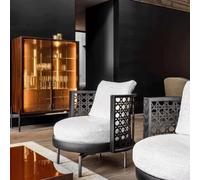 MPLFHSYOS Chaise Longue en rotin avec Coussin, Fauteuil de Patio Moderne for intérieur et extérieur, Salon, hôtel(White)