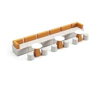 MPLFHSYOS Ensemble canapé modulable, Table Basse et Pouf Rond for Bureau : Combinaison Libre de canapés Confortables, idéal for Bureau, Salon, hôpital ou Salle d’Attente.(500 * 70cm)