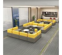 MPLFHSYOS Ensemble canapé modulable, Table Basse et Pouf Rond for Bureau : Combinaison Libre de canapés Confortables, idéal for Bureau, Salon, hôpital ou Salle d’Attente.(B)