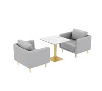 MPLFHSYOS Ensemble de Chaise et Table d'appoint Modernes, Fauteuil d'appoint rembourré en Cuir avec Pieds en métal for Salon, Bureau, Centre Commercial(G)