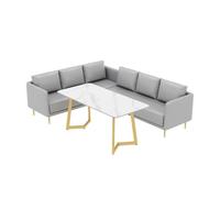 MPLFHSYOS Ensemble de Chaise et Table d'appoint Modernes, Fauteuil d'appoint rembourré en Cuir avec Pieds en métal for Salon, Bureau, Centre Commercial(J)