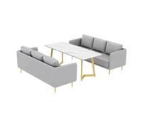 MPLFHSYOS Ensemble de Chaise et Table d'appoint Modernes, Fauteuil d'appoint rembourré en Cuir avec Pieds en métal for Salon, Bureau, Centre Commercial(I)