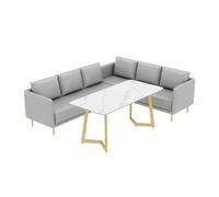 MPLFHSYOS Ensemble de Chaise et Table d'appoint Modernes, Fauteuil d'appoint rembourré en Cuir avec Pieds en métal for Salon, Bureau, Centre Commercial(K)