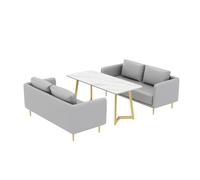 MPLFHSYOS Ensemble de Chaise et Table d'appoint Modernes, Fauteuil d'appoint rembourré en Cuir avec Pieds en métal for Salon, Bureau, Centre Commercial(H)