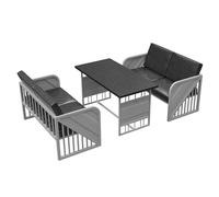 MPLFHSYOS Ensemble De Cuisine 3 Pièces avec Structure en Acier, Comprenant Une Table À Manger Et 2 Bancs, Un Coin Repas Industriel for 4 Personnes avec Chaises, Idéal for La Salle À Manger(J)