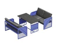 MPLFHSYOS Ensemble De Cuisine 3 Pièces avec Structure en Acier, Comprenant Une Table À Manger Et 2 Bancs, Un Coin Repas Industriel for 4 Personnes avec Chaises, Idéal for La Salle À Manger(G)