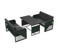 MPLFHSYOS Ensemble De Cuisine 3 Pièces avec Structure en Acier, Comprenant Une Table À Manger Et 2 Bancs, Un Coin Repas Industriel for 4 Personnes avec Chaises, Idéal for La Salle À Manger(I)