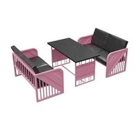 MPLFHSYOS Ensemble De Cuisine 3 Pièces avec Structure en Acier, Comprenant Une Table À Manger Et 2 Bancs, Un Coin Repas Industriel for 4 Personnes avec Chaises, Idéal for La Salle À Manger(M)