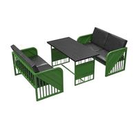 MPLFHSYOS Ensemble De Cuisine 3 Pièces avec Structure en Acier, Comprenant Une Table À Manger Et 2 Bancs, Un Coin Repas Industriel for 4 Personnes avec Chaises, Idéal for La Salle À Manger(H)