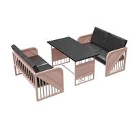 MPLFHSYOS Ensemble De Cuisine 3 Pièces avec Structure en Acier, Comprenant Une Table À Manger Et 2 Bancs, Un Coin Repas Industriel for 4 Personnes avec Chaises, Idéal for La Salle À Manger(L)