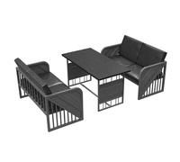 MPLFHSYOS Ensemble De Cuisine 3 Pièces avec Structure en Acier, Comprenant Une Table À Manger Et 2 Bancs, Un Coin Repas Industriel for 4 Personnes avec Chaises, Idéal for La Salle À Manger(K)