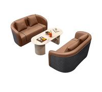 MPLFHSYOS Ensemble de Meubles de Salon, canapé Moderne en Similicuir d'angle en Forme de U avec Table Basse, Ensemble de canapés Multi-Places for négociations Professionnelles, Soutien Ergonomique(B)