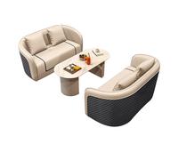 MPLFHSYOS Ensemble de Meubles de Salon, canapé Moderne en Similicuir d'angle en Forme de U avec Table Basse, Ensemble de canapés Multi-Places for négociations Professionnelles, Soutien Ergonomique(A)