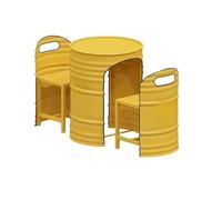 MPLFHSYOS Ensemble Table Basse Et Chaises Iron Art Creative Personality, Style Industriel, avec 2 Chaises, Idéal for Bar, Salon De Thé, Boutique 4S Ou Hôtel.(A)