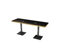 MPLFHSYOS Ensemble Table, canapé et chaises rétro for Salon de thé à Bulles, avec capitonnage à canaux, idéal for Les Restaurants, Les Salons et Les cafétérias(Black,180 * 60 * 75CM)