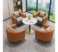 MPLFHSYOS Ensemble Table et fauteuils de Salon, canapé d'appoint Moderne rembourré avec Bureau for Salle de Lecture, Chambre, Bureau, Centre Commercial(Orange,XXXX-Large)