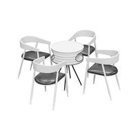 MPLFHSYOS Espace Détente Salle De Sport avec Table Et Tabourets De Bar, Réception Magasin avec 4 Chaises, Îlot Central Rond, Espace Restauration avec 4 Tables Et Chaises(A)