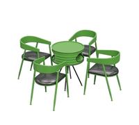 MPLFHSYOS Espace Détente Salle De Sport avec Table Et Tabourets De Bar, Réception Magasin avec 4 Chaises, Îlot Central Rond, Espace Restauration avec 4 Tables Et Chaises(I)