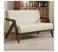 MPLFHSYOS Fauteuil en Bois Massif de Style Milieu du siècle, Chaise de Lecture Confortable et rembourrée, for Salon, Balcon, Appartement, Salle d'attente(F)