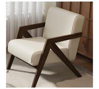 MPLFHSYOS Fauteuil en Bois Massif de Style Milieu du siècle, Chaise de Lecture Confortable et rembourrée, for Salon, Balcon, Appartement, Salle d'attente(C)