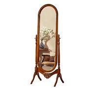 MPLFHSYOS Miroir sur Pied en Bois Massif de Style américain, parquet sculpté Haut de Gamme de Style européen for Chambre ou Salon - Design Vintage(A)