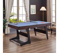 MPLFHSYOS Table Convertible 3 en 1 de Style américain : Billard, ping-Pong, Table à Manger for Usage intérieur Domestique et Commercial(C,1.83m)