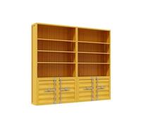 MPLFHSYOS Vitrine De Sol Industrielle Wind, Étagère À Vin À Plusieurs Niveaux, Bibliothèque d'angle Rétro avec Rangement Intégré(2PC)