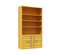 MPLFHSYOS Vitrine De Sol Industrielle Wind, Étagère À Vin À Plusieurs Niveaux, Bibliothèque d'angle Rétro avec Rangement Intégré(1PC)