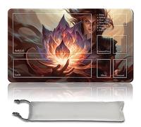 MPLR BOARD GAME Black Lotus and Chandra - Jeu de société MTG Pad + Sac imperméable Gratuit, TCG Solitaire Jeu de Table Pad Taille 60x35cm Tapis de Souris Compatible avec MTG TCG
