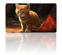 MPLR BOARD GAME Jeu de société MTG - Avec sac étanche - Bords cousus - Surface en caoutchouc lisse - MTG - Avec zones (An Original Ancient Hellkite Playmat) (Adorable Kitten-No Zone)