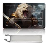 MPLR BOARD GAME Tapis de jeu MTG + sac étanche gratuit, bords cousus, surface en caoutchouc lisse, MTG PlayMat avec zones (An Original Ajani, Strength of The Pride Playmat) (avec zone)