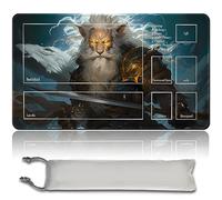 MPLR BOARD GAME Tapis de jeu MTG + sac étanche gratuit, bords cousus, surface en caoutchouc lisse, MTG PlayMat avec zones (An Original Ajani Steadfast Playmat) (avec zone)