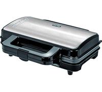 MPM 5901308013332 MGO-20M Gaufrier pour 2 Gaufres Belges Épaisses, Plaques Antiadhésives, Température Automatique, Boîtier Inoxydable, 1000W, Acier INOX