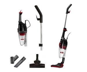MPM - Aspirateur balai sans sac léger avec Voleur intégré - Aspirateur 2-en-1 600W - Rouge/Noir