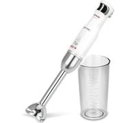 MPM MBL-27 Mixeur plongeant, Vitesse réglable "Smooth Touch", Pied amovible en inox Blanc/Gris