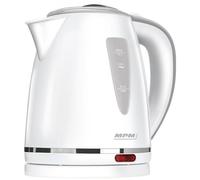 MPM MCZ-64 Bouilloire Électrique Compacte, Capacité 1 L, sans Fil, sans BPA, Arrêt Automatique, 1200W, Blanc, Plastique Aluminium, 1 Liter