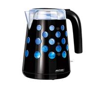 Bouilloire électrique rétro-éclairée 1,7 L sans fil filtre anti-calcaire,, MCZ-86, 2200, Noir