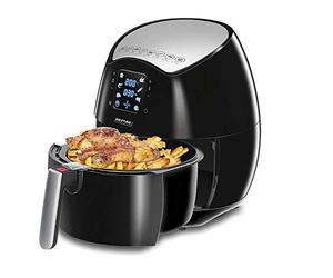 MPM MFR06 Friteuse à Air Chaud sans Huile, 4,5 Litres, sans BPA, Cuisson Saine, 8 Programmes de Cuisson, panneau numérique, Thermostat 80-200ºC, Minuterie 30 min, 1500W