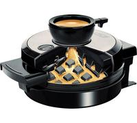 MPM MGO-31M Gaufrier, 4 gaufres triangulaires Température automatique Revêtement antiadhésif Noir/Argent