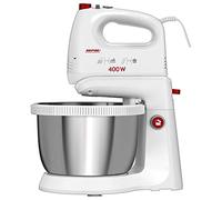 MPM Mixeur avec Bol Rotatif 3,5 l - Puissance de 700 W, 5 Vitesses + Fonction Turbo - Embouts en Acier Pour Battre et Pétrir - Fonctionnement Silencieux et Nettoyage Facile