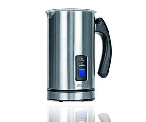 MPM MKW-03M Moussoir à Lait Automatique sans Fil, Fouet Électrique Moussoir à Lait et Réchauffeur 500 ml Produit de la Mousse Chaude/froide, Couvercle Transparent, Acier Inoxydable 500W