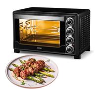 MPM MPE-05/T Four Électrique à Convection de 32 Litres, Rôtissoire à Poulet, Porte en Verre Double, 5 Modes de Chauffage, Minuterie, Réglage de la Température, Noir, 1600W